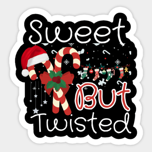 Sweet But Twisted Candy Cane Christmas Design Sticker